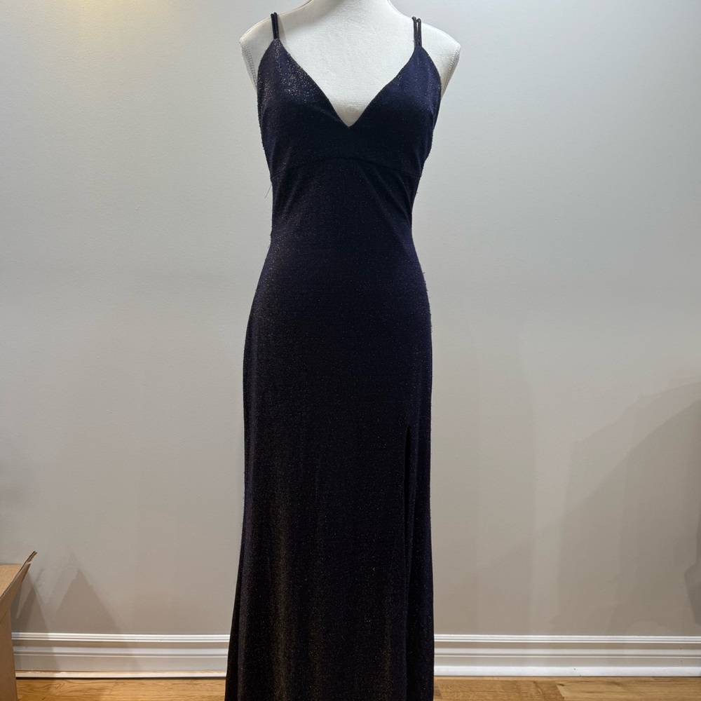 Evening Gown Navy Gold